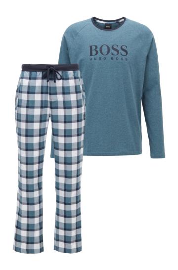 Pyjama Set BOSS Gift Boxed Niebieskie Męskie (Pl47994)